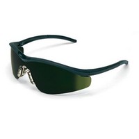 Crews Safety Products T11150 Crews Triwear Nylon Safety Glasses With Onyx Frame, Green Shade 5 Polycarbonate Duramass Anti-Scrat
